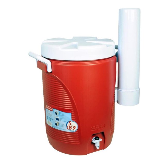 Termo/Coooler 5 Gal/18.9 Lts C/Despachador Vasos Rubbermaid Rojo Rubbermaid 1840998