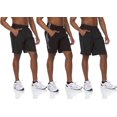 thumbnail image 3 of Essential Elements 3 Pack: Men's Active Performance Tech Woven Stretch Training Workout Gym Shorts with Pockets Small, Set A, 3 of 7