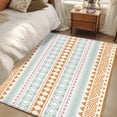 thumbnail image 6 of Orange Green Ethnic Tribe Area Rug Washable 3x5 Entryway Rug Non-Slip Indoor Low Pile Boho Traditional Geometric Floor Carpet Small Rugs for Bedroom Office Living Room Kitchen Entrance Nursery, 6 of 9