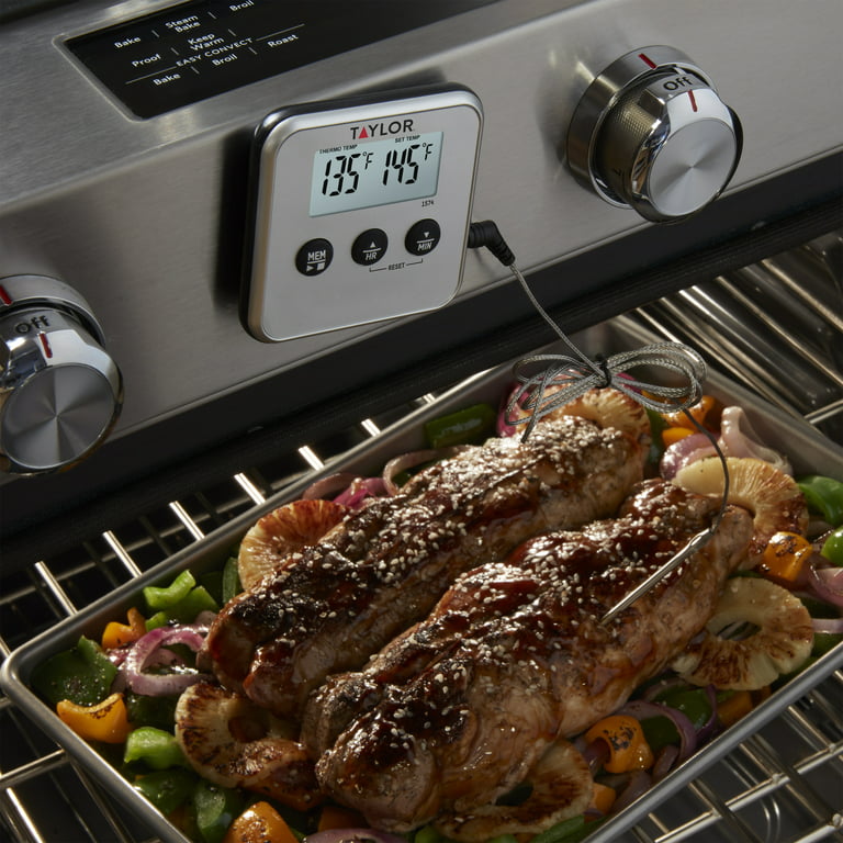 Taylor Programmable Digital Probe Kitchen Meat Cooking Thermometer with  Timer