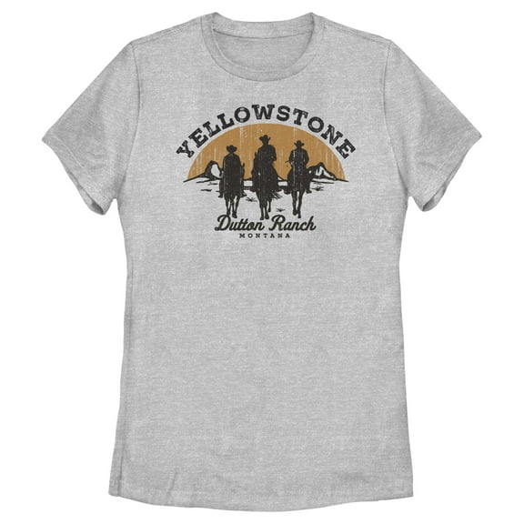 Women's Yellowstone Riders Of Dutton Ranch Silhouette  Graphic T-Shirt