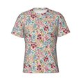 thumbnail image 4 of Vsdgher Trendy Floral Design Print Men's Dry Fit Mesh Athletic Shirts Moisture Wicking Tennis T-Shirt Tops, 4 of 9