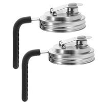 FRCOLOR  2 Pcs Reusable Mason Jar Lids Wide Mouth Pour Spout Latches Tote Hider Black