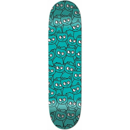 Meow Skateboards Sticker Pile Teal Skateboard Deck - 8 (Deck Only)