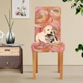 thumbnail image 4 of Yayeee 2 Pack Dining Chair Covers Stretch Parson Chairs Slipcovers Seat Protector, Abstract Pink Flowers, 4 of 6