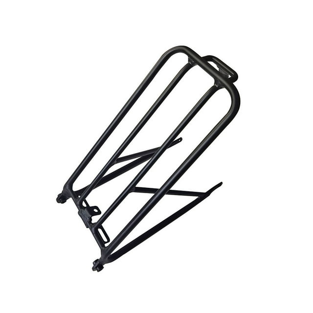 Langgg Folding Luggage Carrier Alloy Portable Heavy Duty Polished Cargo Rear Rack Cycling Cycle Holder Replacement for Brompton Black