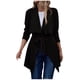 thumbnail image 1 of ICHUANYI Clearance Women Fashion Long Sleeve V-neck Windbreak Solid Color Tether Waist Retraction Overcoat(Black, M) ICHUANYI WER2023081513835, 1 of 5