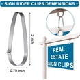 thumbnail image 4 of 60 Pieces Real Estate Sign Rider Clips Metal Hanging Large Sign Rider Clips Stainless Steel Real Estate Signs for Hanging Signs and Riders to Posts Open House Signs (Silver), 4 of 6