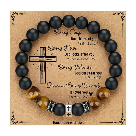 Kingswick Cross Bracelet, Bracelets for Men, Christian Gifts for Men Christmas Religious Confirmation Birthday Mens Valentines Day Gifts Him Easter Basket Stuffers Adults Teens Boys