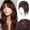 Purple, variant on 8-inch dark brown clip-in bangs for women, a synthetic hair piece specially designed for people with thin hair to easily add volume to their hair