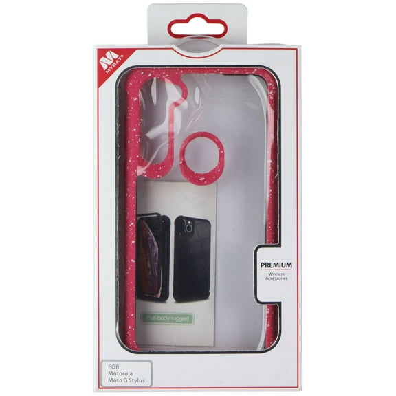 MyBat Premium Case for Motorola Moto G Stylus 2020 - Pink/White Specks/Clear