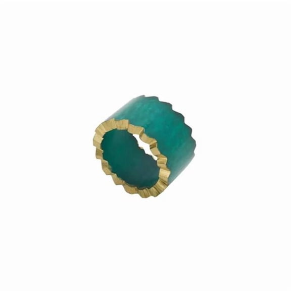 Saro Lifestyle NR625.G 2 in. Resin Artistry Napkin Ring, Green - Set of 4