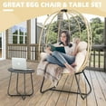 Egg Chair Outdoor Indoor Oversized Lounge Wicker Chair with Cushion