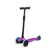 HighTech Mega GlideKick 3-Wheel Foldable Scooter With Lightup Wheels & Extendable T-Bar - Purple