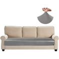 thumbnail image 1 of Housse de Coussin de Canapé en Cuir Extensible (Gris, Grand - Lot de 1), 1 of 7