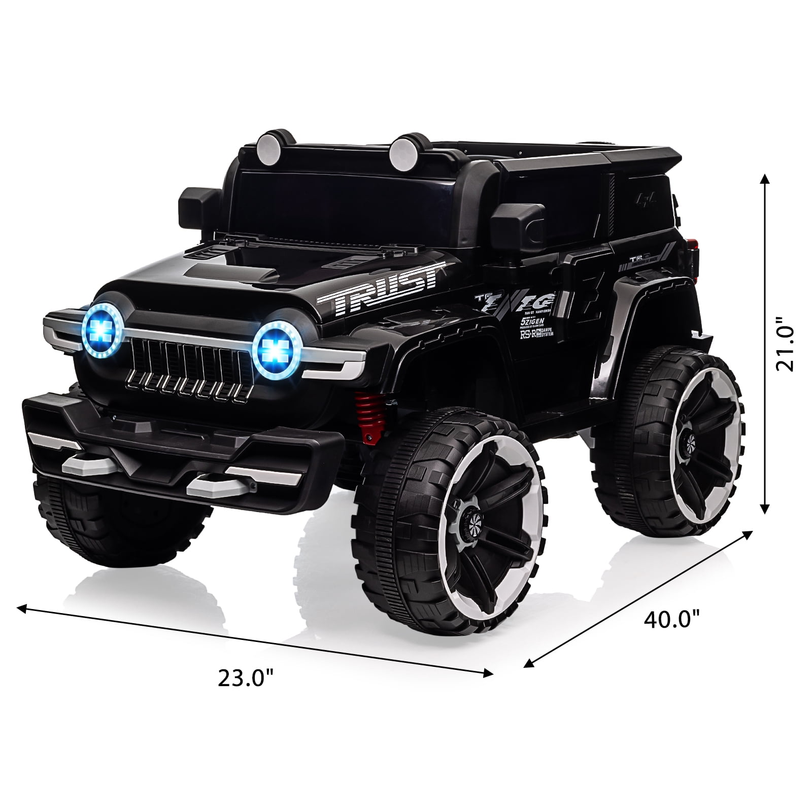 Yesfashion 12V Ride on Car Off-Road Electric SUV Ride on Toy 25W*2 Battery Powered Ride on Toy Vehicle with Remote Control MP3 LED Lights Off-Road Tires