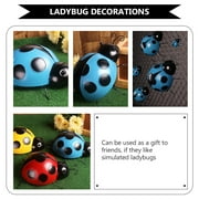 Mobutofu 3Pcs Simulated Ladybug Decors for Outdoor Lawn Ornaments 11.8X9X2.7In