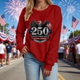 thumbnail image 6 of Leey-World 250 Years America Anniversary 250th Independence Day Freedom T-Shirt Patriotic Shirts for Women(Red,L), 6 of 9