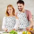thumbnail image 3 of Black and White Halloween Ghosts Apron-Garden Aprons for Women with Pockets-Cotton Linen Waterproof Kitchen Cooking Gardening Aprons Adjustable for Kitchen,Cooking,BBQ and Salon 32"x27", 3 of 7