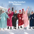 thumbnail image 6 of Joyfy Wearable Blanket Hoodie for Women Men Gifts for Women Mom Wife Sherpa Fleece Long Hooded Blanket Sweatshirt Cozy Sherpa Wearable Throw with Pocket & Sleeves for Adult (Small, Red), 6 of 6