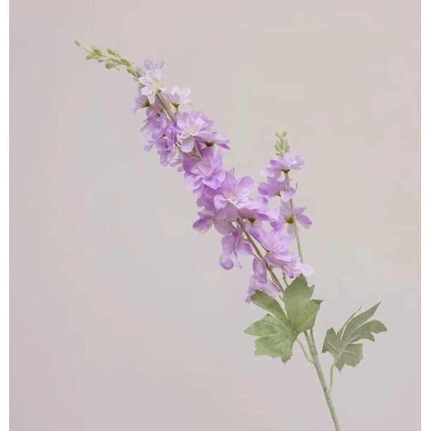 6 flores artificiales de espuela de caballero, jacinto de espuela de caballero bifurcado y flocado, decoración for el hogar, accesorios for fotografía de bodas, flores artificiales