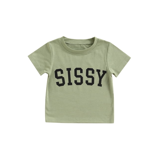 Kmbangi Enfants T-shirt Tops Lettre Impression Manches Courtes Col Rond Été Respirant Tops