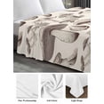 thumbnail image 5 of Twin Size Flat Sheet Only, Mushroom Soft Brushed Microfiber Bed Sheets, Farmhouse Retro Khaki Mushroom Hotel Quality Breathable Bedding Top Sheet, Easy Care, 66"x96", 5 of 9