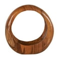 thumbnail image 6 of 12" x 12" Brown Teak Wood Handmade Round Abstract Sculpture, by DecMode, 6 of 9