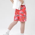 thumbnail image 7 of CPNG Children's Boys Summer Casual Shorts Chinese Flower Graphic Printed Shorts Elastic High Waist Loose Fit Shorts(Red,6-7 Years), 7 of 7