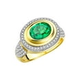thumbnail image 4 of RYLOS Rings for Women 14K Yellow Gold Ring Classic 9X7MM Oval Gemstone &  Diamonds May Emerald Jewelry Size 6, 4 of 8