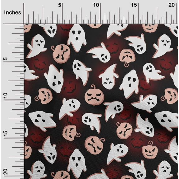 oneOone Cotton Jersey Black Fabric Halloween Diy Clothing Quilting Fabric Prints Fabric By Yards 58 Inches Wide