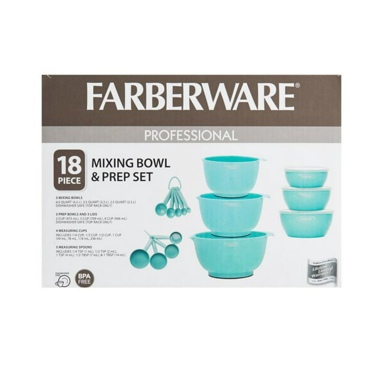 Farberware 18-Piece Mix and Measure Set - Aqua