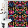 thumbnail image 3 of Colorful Shower Curtain for Bathroom, Boho Mexican Floral Traditional Mexcian Fiesta Farmhouse Rustic Waterproof Fabric Shower Curtain Set with Hooks-72"W x 86"L (Pack of 1), 3 of 7