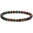 thumbnail image 1 of Bracelet Extensible Unisexe en Perles Rondes de 6 mm avec Pierre de Sang Rouge Naturelle Héliotrope, 1 of 4