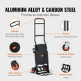 thumbnail image 5 of 2-in-1 Aluminum Hand Truck & Dolly, 300 lbs Capacity, Heavy Duty Convertible Folding Utility Cart w/Rubber Wheels - Industrial Platform Cart for Moving, 5 of 10