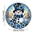 thumbnail image 3 of Letrero de madera redondo Fiudx con forma de muñeco de nieve para puerta de Navidad, 3 of 7