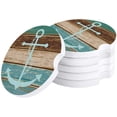 thumbnail image 1 of FMSHPON Theme Anchor Vintage Wood Grain Set of 4 Car Coaster for Drinks, Absorbent Ceramic Stone Coasters Cup Mat with Cork Base for Home Kitchen Room Coffee Table Bar Decor, 1 of 5