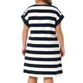 thumbnail image 3 of Agnes Orinda Plus Size Tunic Dress for Women 2025 Summer Short Sleeve Striped Casual t Shirt Dress 3X Blue, 3 of 6