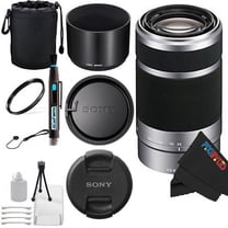 Sony E 55-210mm F4.5-6.3 OSS Lens for Sony E-Mount Cameras (Silver)   Pixi-Basic Accessory Bundle