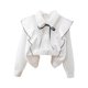 thumbnail image 5 of Odeerbi Camisa de Vestido de Algodón de Las Niñas Collar de Ruffles Camisas de Uniforme Escolar de Manga Larga, 5 of 9