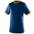 thumbnail image 1 of 710A Ringer T-Shirt, Navy and Gold, Large, 1 of 1