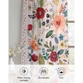 thumbnail image 6 of Pink Flowers Sheer Curtains 54 Inch Length 2 Panels Set for Living Room/Bedroom, Spring Farmhouse Floral Leaves Vintage Kitchen Curtains Grommet Semi-Sheer Curtains Drapes Window Treatments 42"x54"x2, 6 of 7