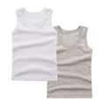 thumbnail image 2 of BRGZLK Children's Cotton Undershirts Boys Girls Trendy Solid Color Sleeveless Round Neck Suitable Kids Summer Tank Tops 2-Pack Dark Gray 9-10 Years, 2 of 3