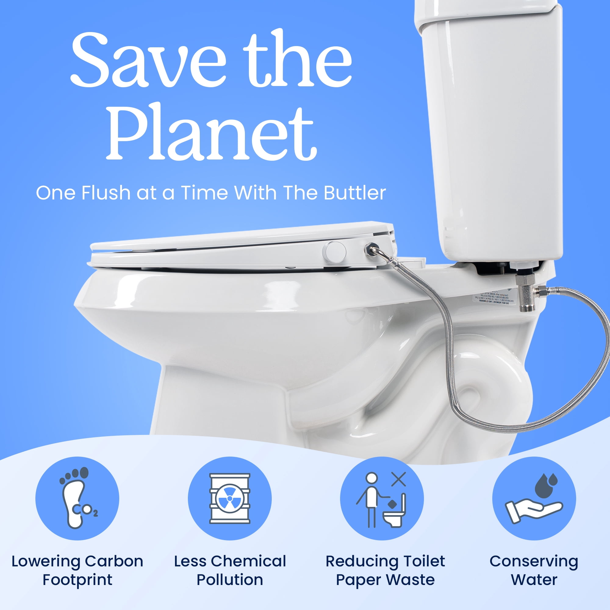 The Clear Rear Elongated Bidet Seat, Adjustable Spray with Rear and Feminine Nozzles