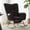 Black, variant on Leumius Nursery Rocking Chair with Footrest,Teddy Fabric Upholstered Glider Rocker Chair with High Backrest,Side Storage Pocket & Solid Wood Legs,Comfy Accent Chair for Living Room Bedroom,Gray