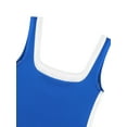 thumbnail image 5 of ATHLECHIC Top de tanque corto ajustado para mujer, con escote cuadrado y bloque de color, camisón deportivo para el verano, color azul real, 5 of 5