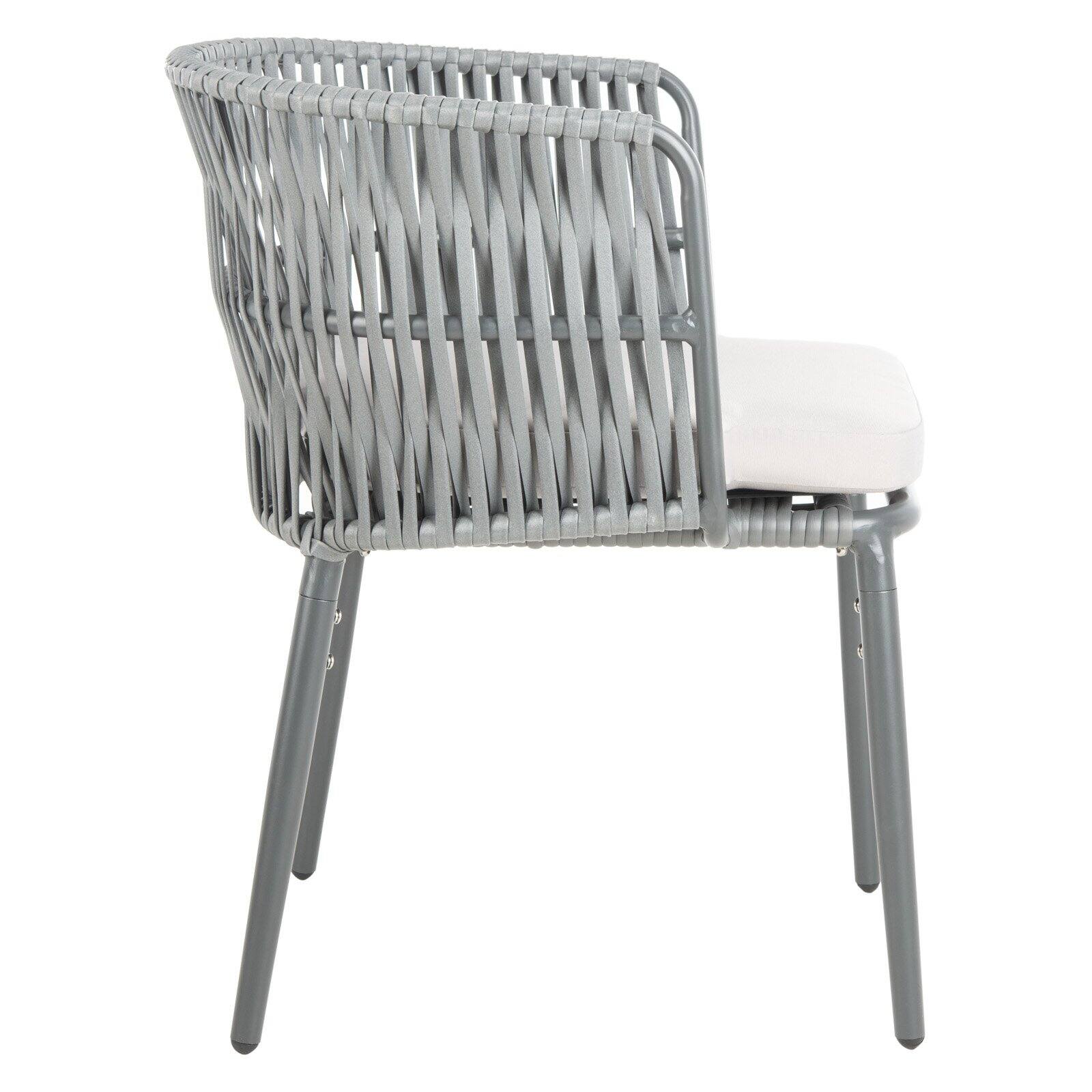 SAFAVIEH Kiyan Outdoor Patio Rope Chair, Grey/Cushion, Set of 2 - image 4 of 10