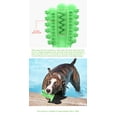 thumbnail image 2 of Dog Toothbrush Chew Toy Dental oral Care Brush Stick Rubber Cleaning Toy ( GREEN ), 2 of 5