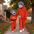thumbnail image 2 of AHMOMEI Big Mouth Monster Onesie Pajamas for Adult Teen Funny Silly Wearable Onesie Fluffy Loungewear Red XXL (with Shoes), 2 of 3