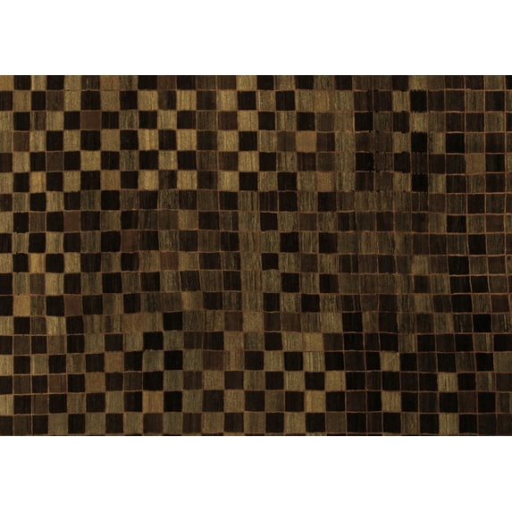 Ahgly Company Indoor Rectangle Abstract Brown Modern Area Rugs, 2' x 4'